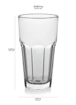Libbey Gibraltar Tumbler Glasses Set of 12, 16-Ounce, Iconic Heavy Base Tall Cocktail Glasses, Dishwasher Safe Glass Tumblers for Everyday Use- 5256