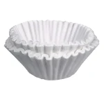 OUR FAMILY Basket Coffee Filters (10-12 Cup) White Fluted Paper Filters 3.25 INCH, 2,400 CASE (24/100 PACK) - Image 2
