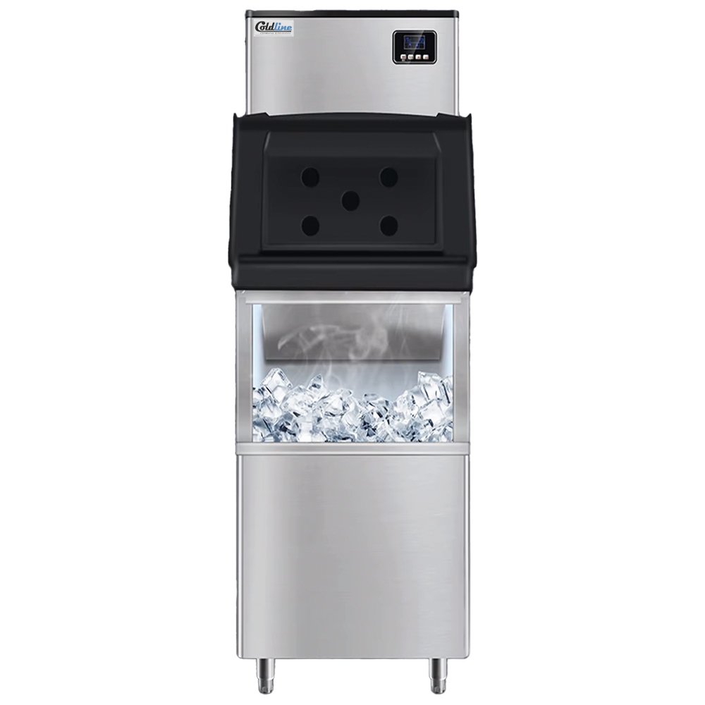 25-in.-350-lb-stainless-steel-commercial-ice-maker-front Coldline EIC350M-FA 22" 350 lb. Modular Full Cube Ice Machine with 200 lb. Bin, Air Cooled - Image 1