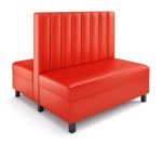 RESTAURANT CUSTOM DOUBLE BOOTH 8 CHANNEL  #911, 72" L X 48" H - Image 2