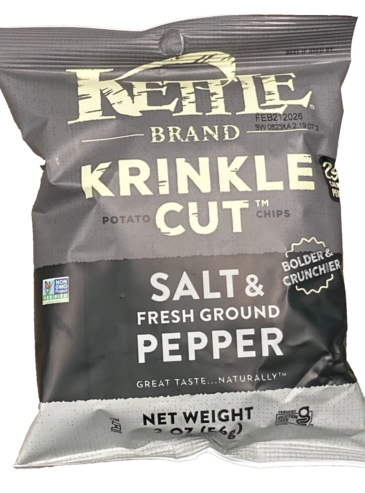 s-l1600 - 2025-11-17T131119.518 Kettle Krinkle Cut Salt and Fresh Ground Pepper Potato Chips 2 oz. bag, 24 per case - Image 1