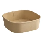 Sysco Earth Plus Paper Square Bowl 32 oz Kraft, 300 count/case (6/50 count) - Image 2