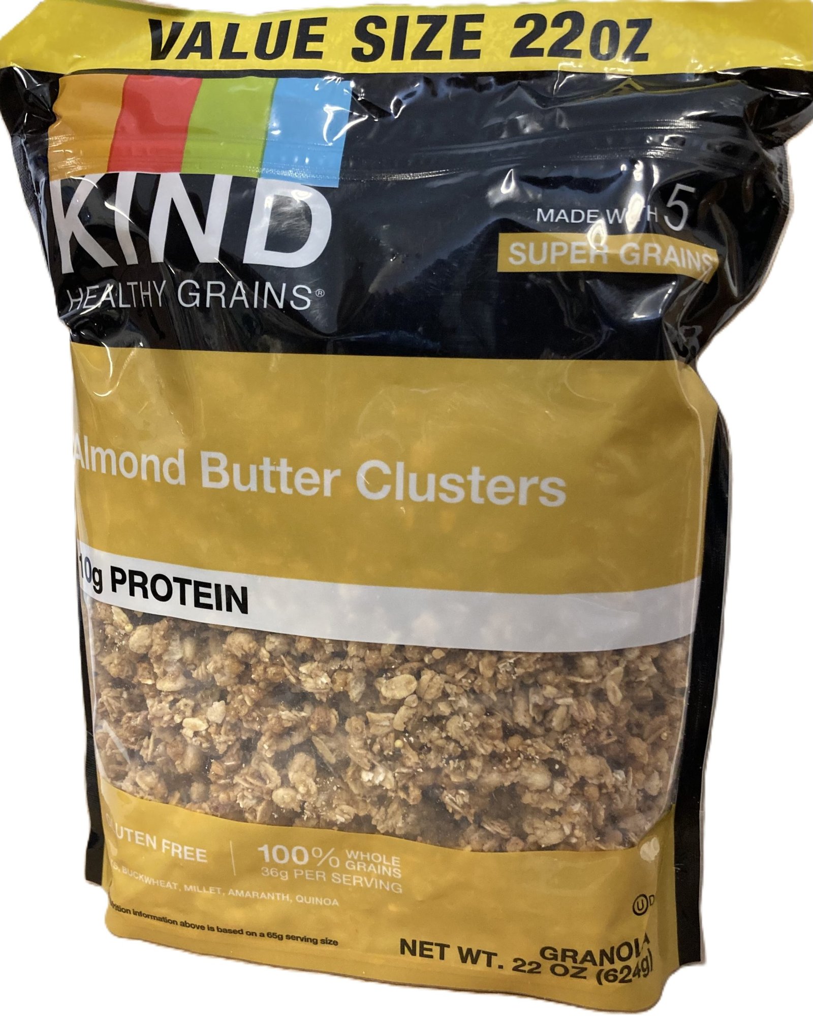 IMG_5826 KIND Healthy Grains Almond Butter Clusters 10g PROTEIN Gluten Free, 22oz, 1 PACK - Image 1