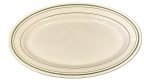 International Tableware IVE-19 Verona Platter, 15-1/2" x 10-1/2", American White with Green Band (Pack of 12) - Image 2