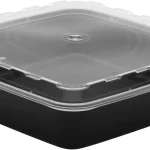 Cube Packaging Square Meal Prep Containers with Clear Lids 48oz, CR-1047, 100 pack
