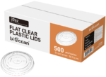 Biocean 32oz Flat Clear Plastic Lids 107mm