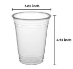 Biocean 16oz Pet Clear Plastic Cups, 50 pieces x 20 bags- 1,000 Carton - Image 3