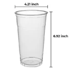 Biocean 32oz Pet Clear Plastic Cups, 25 pieces x 12 bags- 300 Pieces/Carton - Image 2