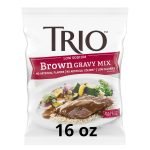 Trio Brown Gravy Mix, Brown Gravy Sauce, Low Sodium Foods, Just Add Water, 16 oz Bag- Case of 8 - Image 2