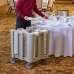 Cambro ADCSC8PKG S-Series Speckled Gray Compact Adjustable Dish Dolly Caddy -5 / 8 Column