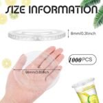 UNICUP Flat Lid with Straw Slot 98mm, FITS 10, 12, 16, 24 oz Cups Disposable Plastic Transparent Cup Lids for Iced Coffee Milkshake Ice Cream Office Home Travel Supplies UP980, 1000 PIECES - Image 3