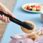 Cambro 9TGS110 Lugano 9" Black Scallop Grip Plastic Tongs- 12 Units