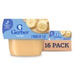 Gerber Stage 1 Baby Food, Banana Puree Tubs, No Artificial Colors or Flavors, Baby Puree, 16-Pack (EXP: MAY 31/2026)