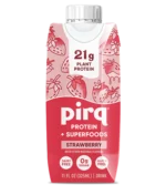 PIRQ 21g Plant Based Protein Shake, 25 Superfoods, STRAWBERRY With other Natural Flavores, 4- 11 FL OZ Shakes (3 pack), Sugar Free (12 COUNT/CASE) - Image 2