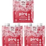 PIRQ 21g Plant Based Protein Shake, 25 Superfoods, STRAWBERRY With other Natural Flavores, 4- 11 FL OZ Shakes (3 pack), Sugar Free (12 COUNT/CASE)
