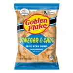 Golden Flake Vinegar & Salt Fried Pork Skins, 4 oz Bag,12 Pack/Case
