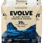 Evolve Plant Based Protein Shake, CREAMY VANILLA, 4 Pack of 11 FL OZ- 12 Count
