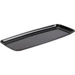 Sabert Mozaik 9" x 22" Black Plastic Rectangle Platter / Catering Tray - 25 Units Per Case - Image 2