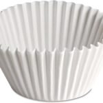 Hoffmaster 610070 2-1/4 Inch Bottom Width by 1-7/8 Inch Wall Height 6 Inch White Fluted Paper Bake Cup 500-Pack (Case of 20)