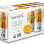 Sanavi Organic Orange Mango Sparkling Spring Water Cans (12 fl oz x 8 ct)