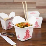 Fold-Pak 16 oz. Pagoda Chinese / Asian Microwavable Paper Take-Out Container - 450/Case #16MWPAGODM