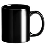 Acopa 12 oz. Customizable Black C-Handle Stoneware Mug - 12/Pack - Image 2