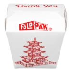 Fold-Pak 16 oz. Pagoda Chinese / Asian Microwavable Paper Take-Out Container - 450/Case #16MWPAGODM - Image 2