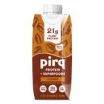 PIRQ 21g Protein Drink + Superfoods COFFEE, Gluten Free, 3-4 Pack,11 FL OZ (12 Count/Case)