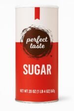 Perfect Taste Granulated Sugar – 20 oz Sugar Canister – Pure White Sugar for Coffee, Tea, Baking & Office Use – 1 Pack