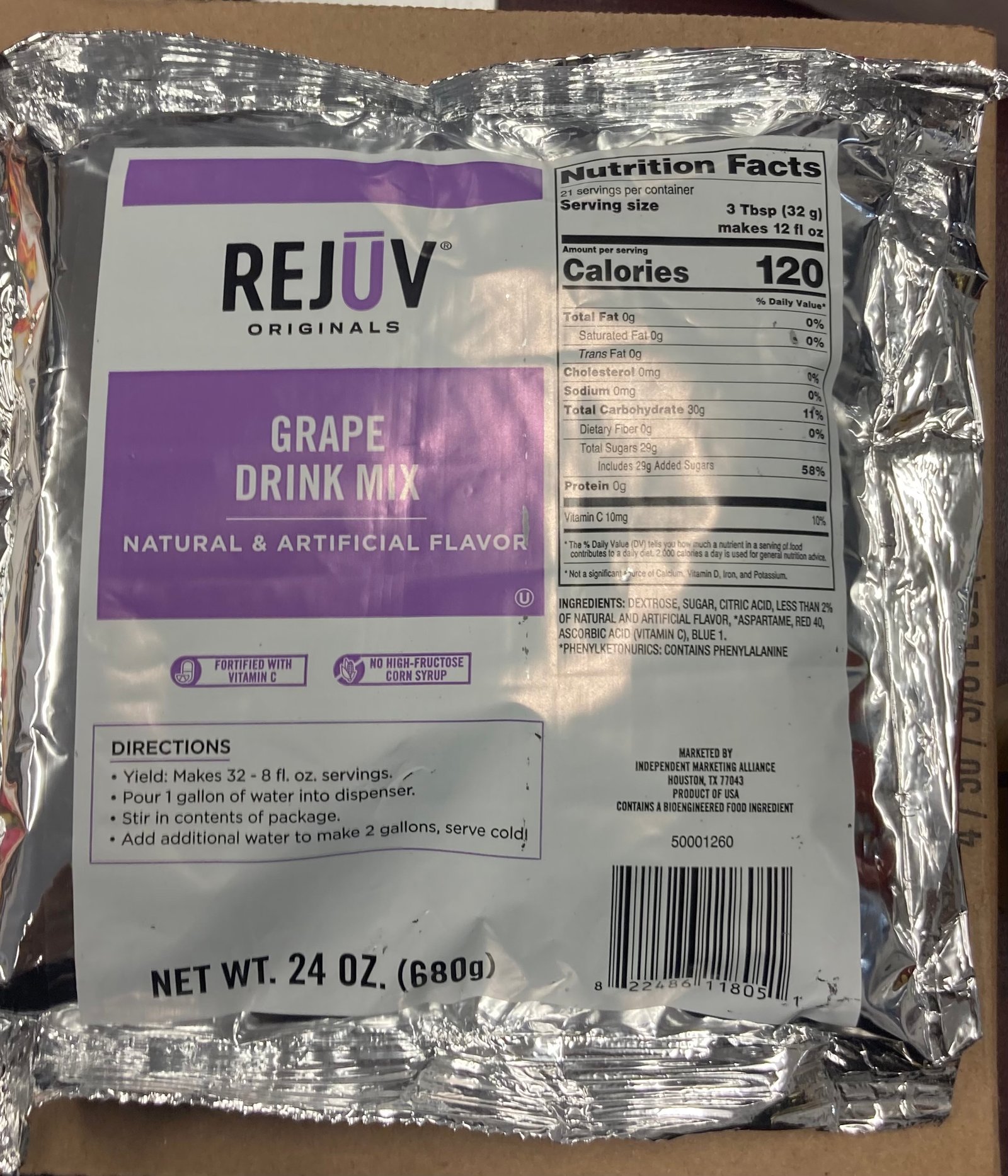 IMG_7220 Rejuv Originals Grape Drink Mix, 24 oz Bag – Party & Catering Size 2 Pack - Image 1