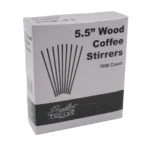 Berkley Square Beige 5.5'' Wood Coffee Stirrers - 1000 Count- 1 Pack - Image 2