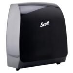 Scott Professional Pro Manual Hard Roll Towel Dispenser (34346), Black, for ScottProfessional Blue Core Towels, 12.66"x16.44"x9.18" (Qty 1)