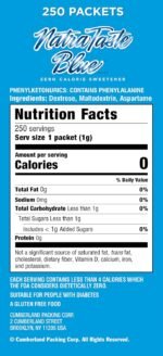 NatraTaste Blue Zero Calorie Sweetener, Bulk Sugar Substitute for Coffee, Iced Tea, Lemonade, Sugar Alternative, 250 Packets Value Box (8 pack) - Image 2