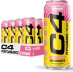C4 Performance Energy Drink Strawberry Blast -Zero Sugar Carbonated Preworkout Energy, 200mg Caffeine with Beta Alanine-16 Fl Oz (12 Pack)
