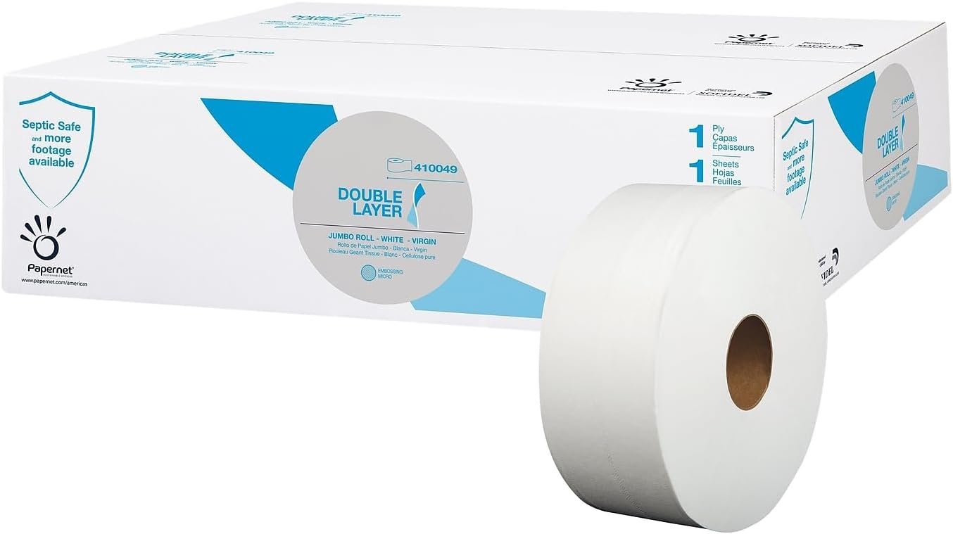 51jnvONyahL._AC_SL1500_ Heavenly ChoiceSofidel 1-Ply Jumbo Toilet Paper, White, 12 Rolls/Carton (410049) - Image 1