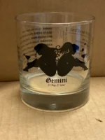 Customizable GEMINI Zodiac Sign Glass Tumblers, 11 oz- 12 Count /Case