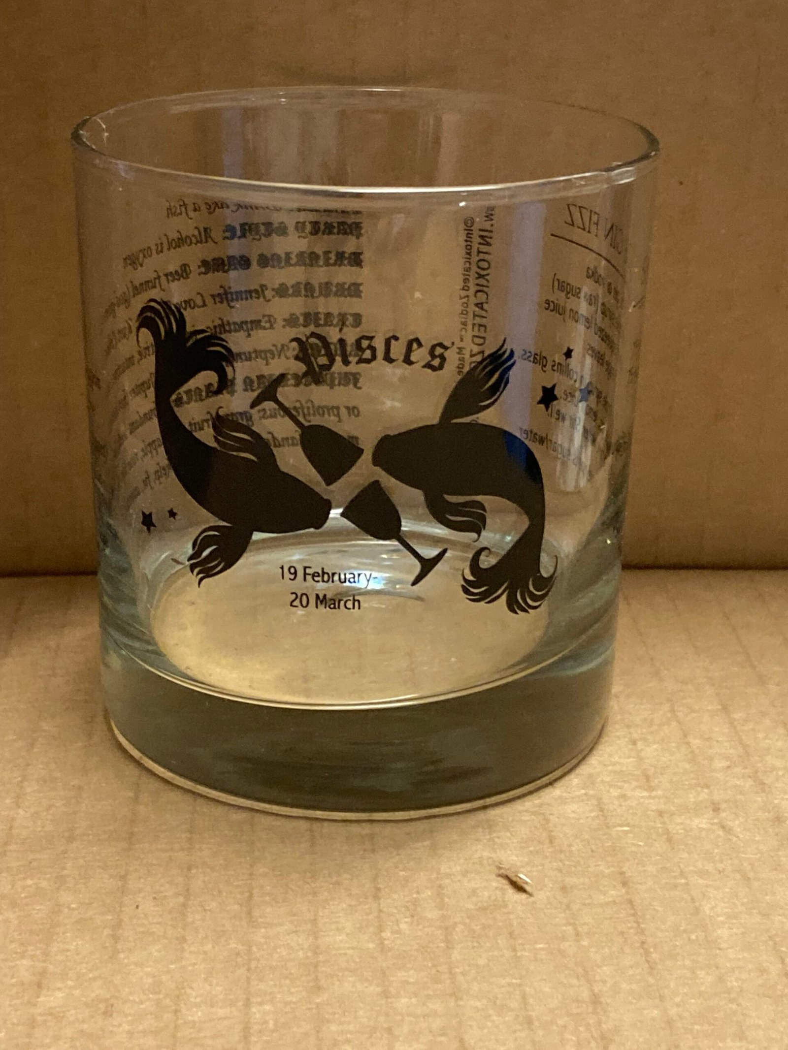 IMG_7615 Customizable PISCES Zodiac Sign Glass Tumblers, 11 oz- 12 Count /Case - Image 1
