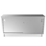 Prepline PC-1872 18"D x 72"L Stainless Steel Enclosed Base Work Table with Sliding Doors and Adjustable Shelf - Image 2