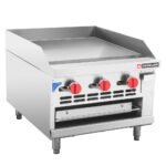 Cookline RGB-24M 24" Commercial Countertop Gas Raised Griddle Broiler Combo - 54,000 BTU