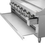 Cookline RGB-48M 48" Commercial Countertop Gas Raised Griddle Broiler Combo - 126,000 BTU - Image 6