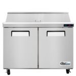 Coldline SPN-48 48" Narrow Depth Refrigerated Sandwich Prep Table with Cutting Board and 12 Food Pans - Image 3