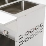 Prepline 32" Two Pan Sealed Well Gas Hot Food Steam Table with Sneeze Guard and Sliding Doors - Image 7