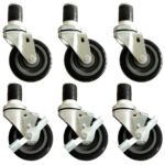Prepline PPEC-3-SB6 3" Expanding Post Table Casters (Set of 6, 3 Brake)