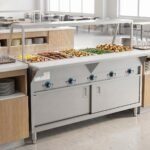 Prepline 74" Five Pan Sealed Well Electric Hot Food Steam Table with Sneeze Guard and Enclosed Base - 208/240V, 3750W