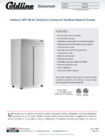 Coldline C-2FF-TM 54" Solid Door Commercial Top Mount Reach-In Freezer - Image 9