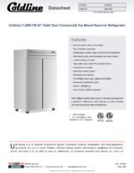 Coldline C-2RR-TM 54" Solid Door Commercial Top Mount Reach-In Refrigerator - Image 9