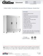 Coldline C-3RR 81" Three Solid Door Commercial Reach-In Refrigerator - Stainless Steel - Image 8