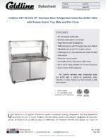 Coldline CBT-48-CSG 48" Stainless Steel Refrigerated Salad Bar, Buffet Table with Sneeze Guard, Tray Slide and Pan Cover - Image 7