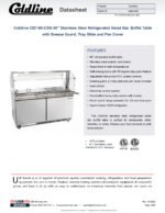 Coldline CBT-60-CSG 60" Stainless Steel Refrigerated Salad Bar, Buffet Table with Sneeze Guard, Tray Slide and Pan Cover - Image 7