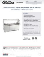 Coldline CBT-72-CSG 72" Stainless Steel Refrigerated Salad Bar, Buffet Table with Sneeze Guard, Tray Slide and Pan Cover - Image 7